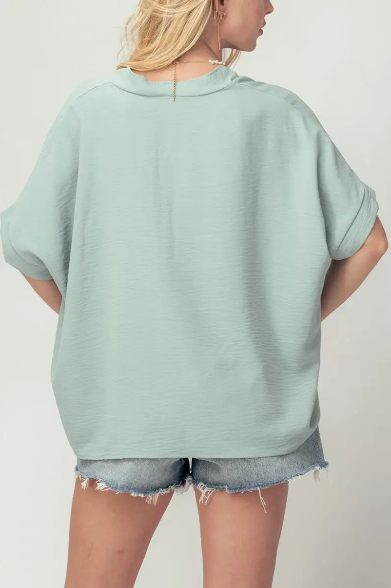 Emily Sage Oversized V-neck top