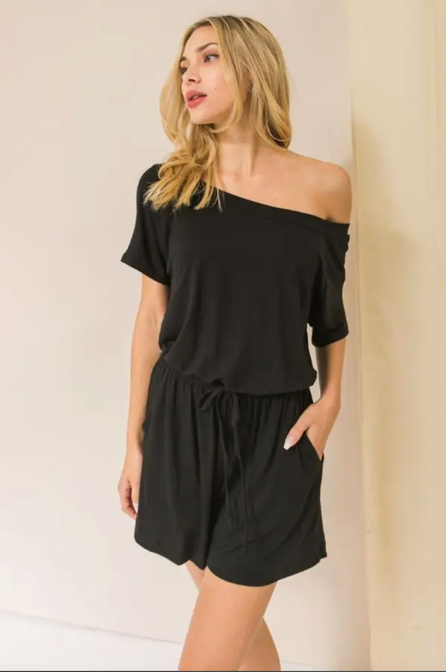 Ready to go Black Romper