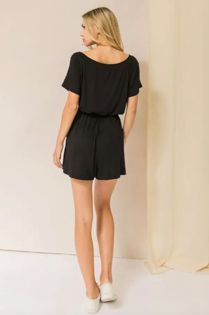 Ready to go Black Romper