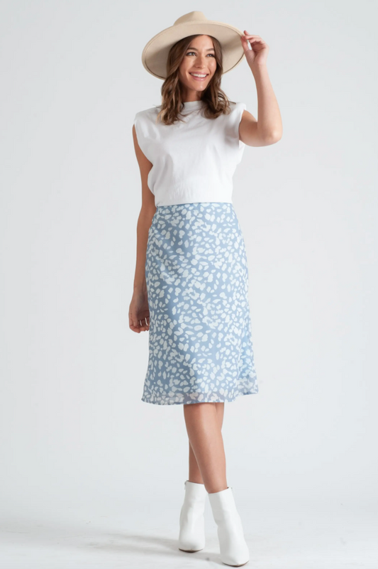 Daisy animal print midi skirt