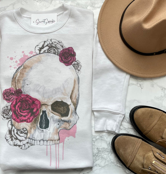 Floral skull sweatshirt