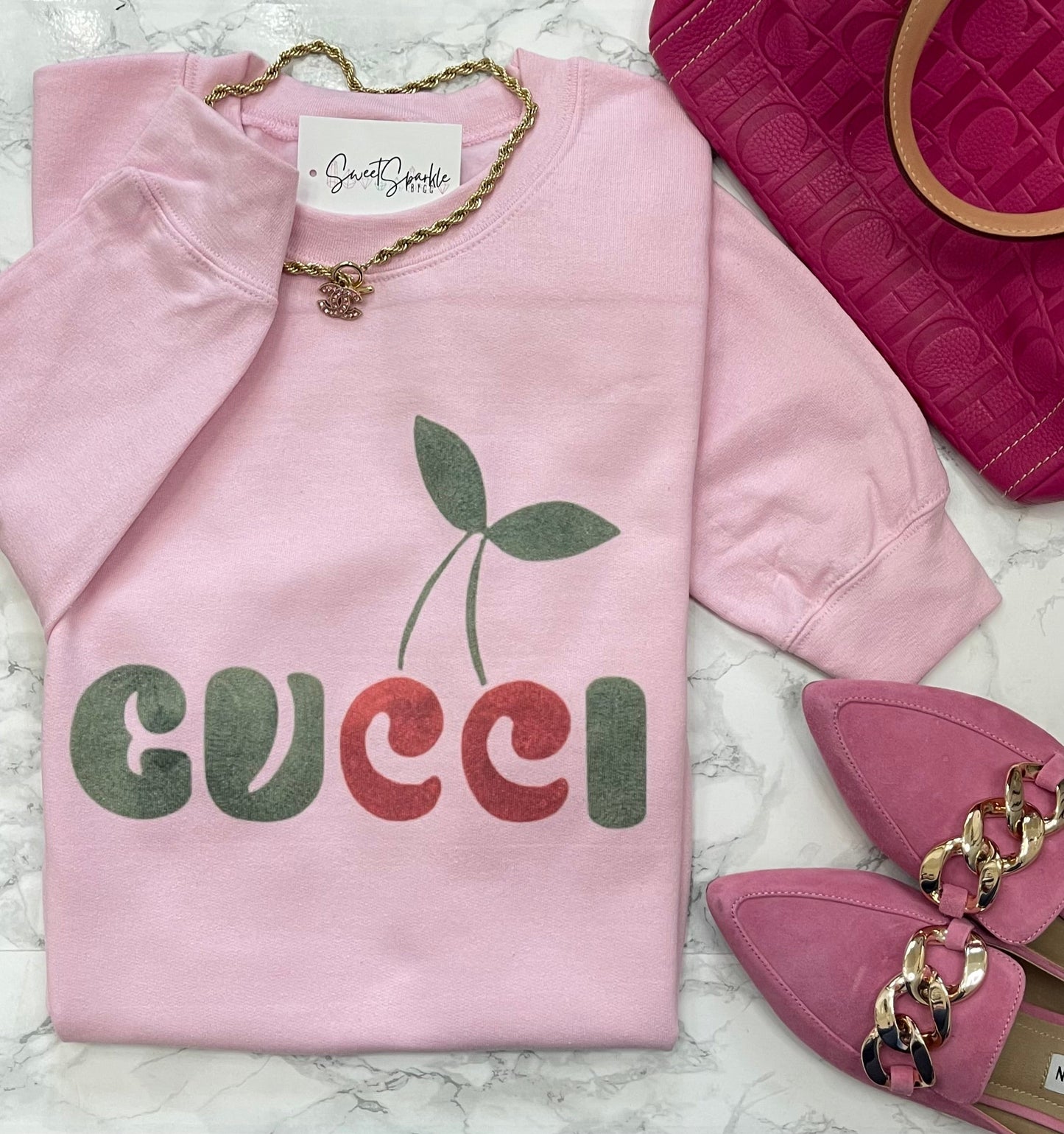 Pink cherries sweatshirt