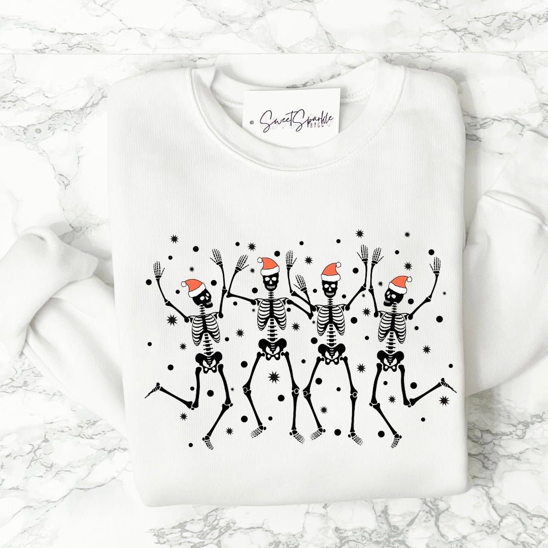 Christmas dancing skeletons sweatshirt