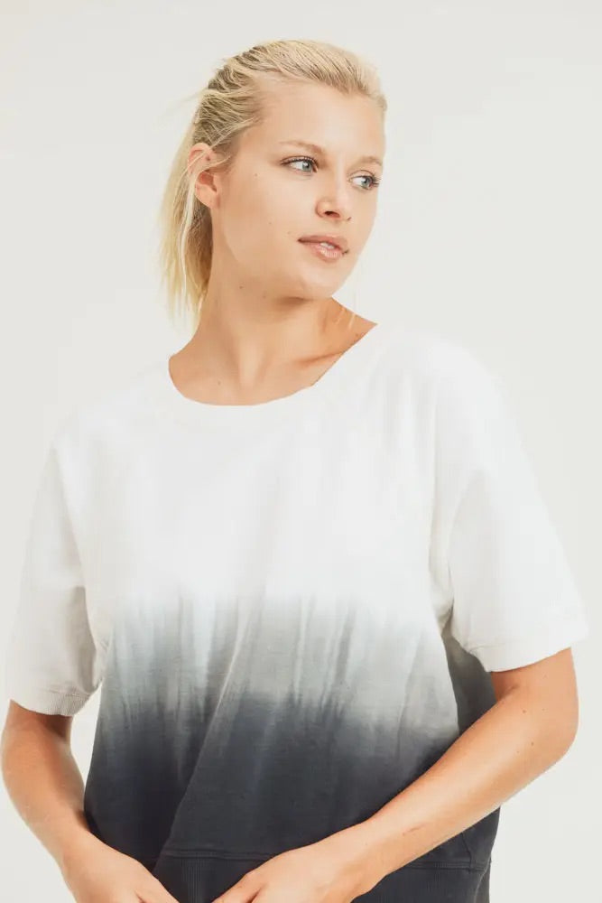 Dip-Dye Ombré Raglan Top