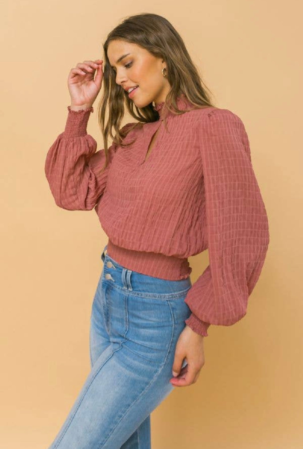 Lisa Mauve textured Top