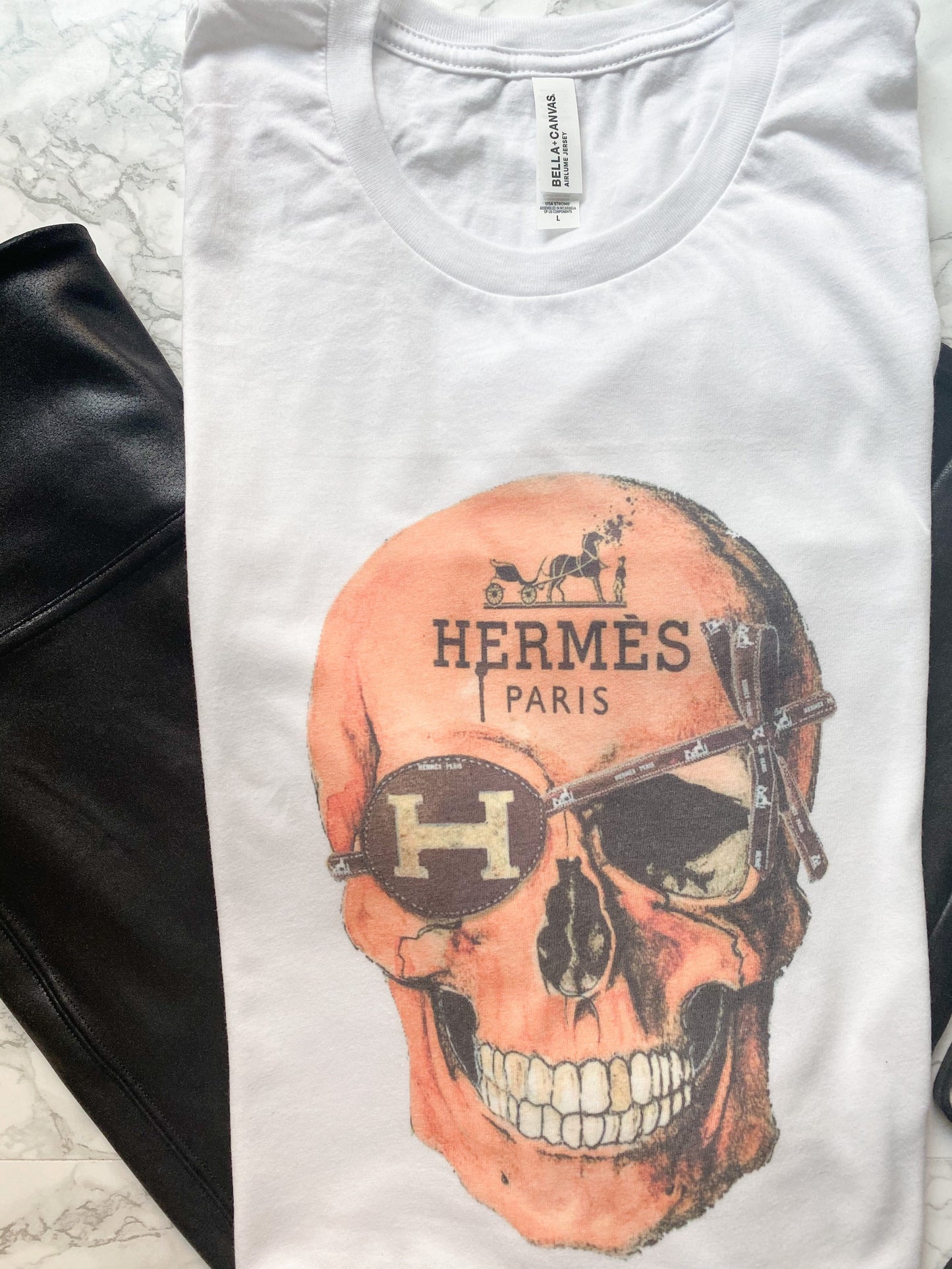 Orange skull tee