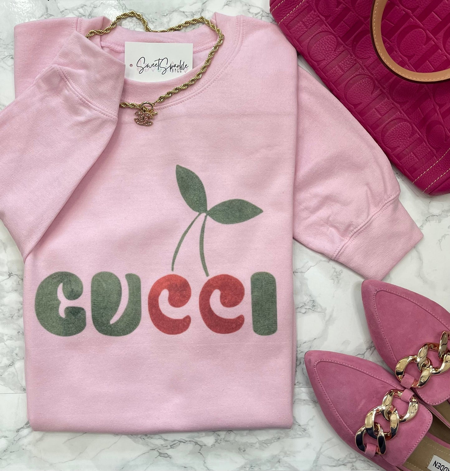 Pink cherries sweatshirt