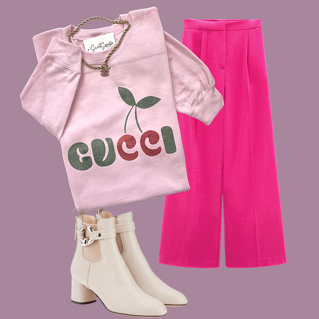 Pink cherries sweatshirt