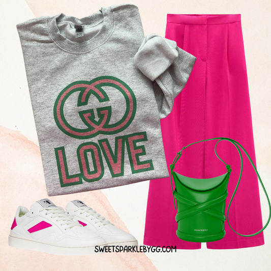 Green GG LOVE sweatshirt