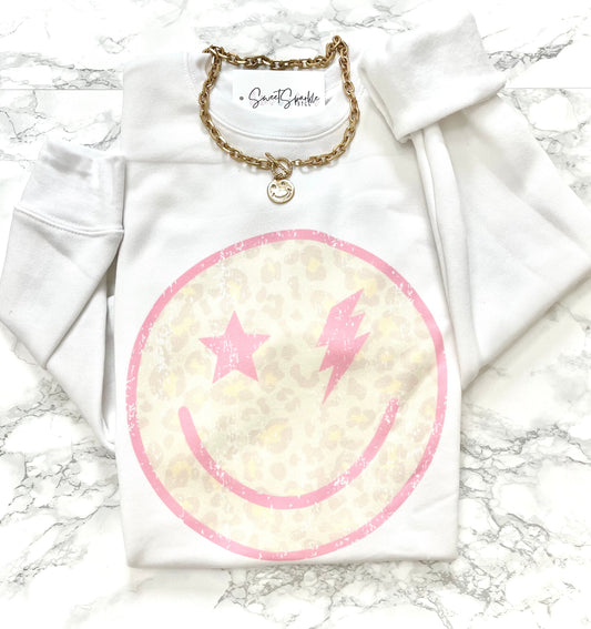 Star/lighting smiley sweatshirt