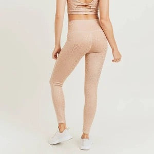 Leopard foil high waist leggings