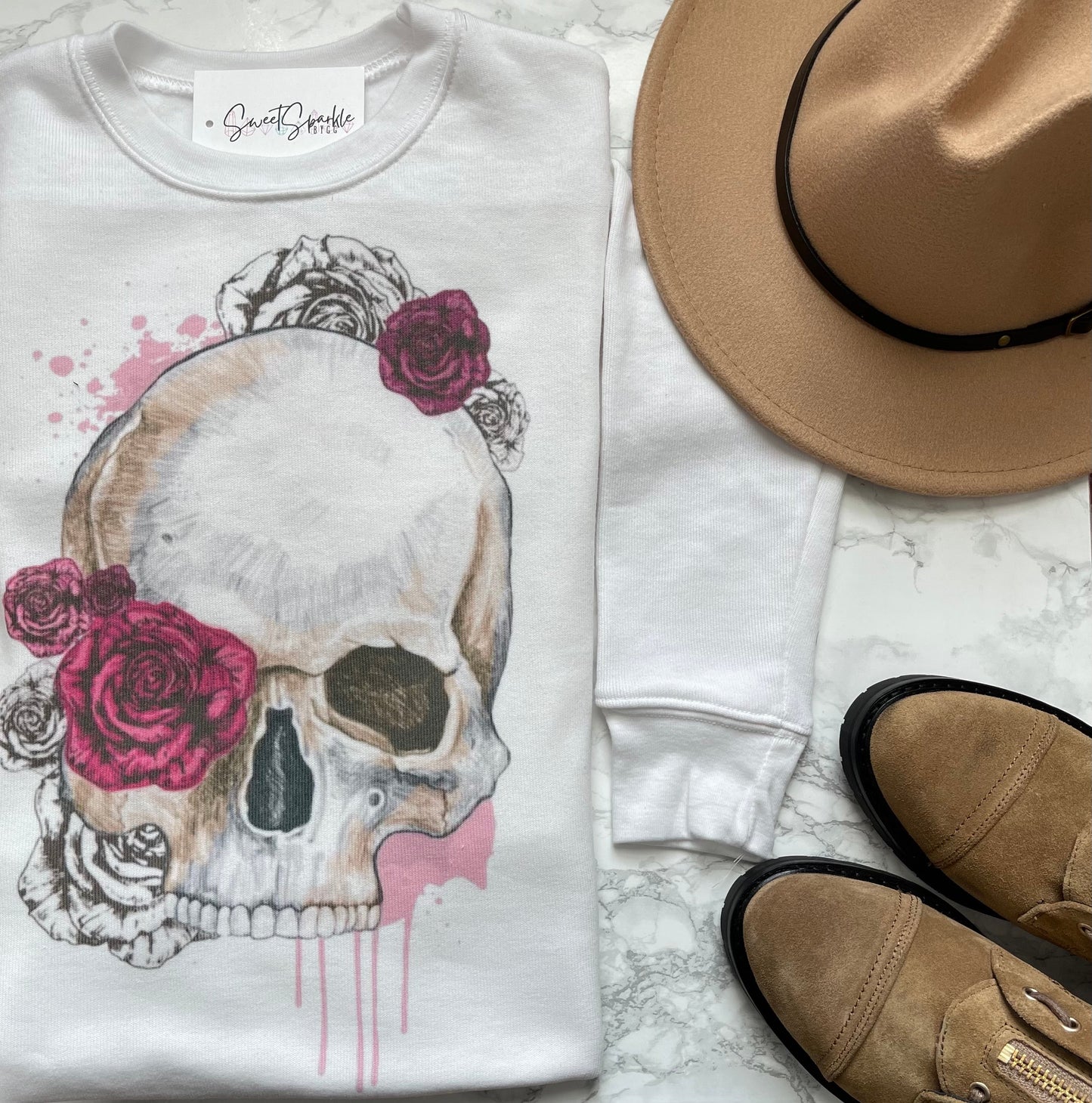 Floral skull sweatshirt